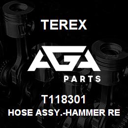 T118301 Terex HOSE ASSY.-HAMMER RETURN-REAR AXLE TO B.PLATE | AGA Parts