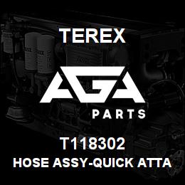 T118302 Terex HOSE ASSY-QUICK ATTACH-B.PLATE TO VALVE | AGA Parts