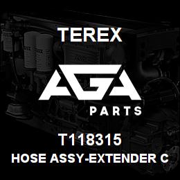T118315 Terex HOSE ASSY-EXTENDER CYL ROD END-B.PLATE TO VALVE | AGA Parts