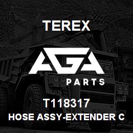 T118317 Terex HOSE ASSY-EXTENDER CYL HEAD END-B.PLATE TO CYL | AGA Parts