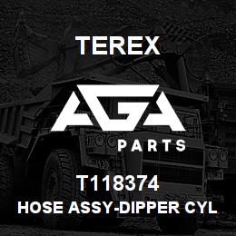 T118374 Terex HOSE ASSY-DIPPER CYL ROD END-B.PLATE TO VALVE | AGA Parts