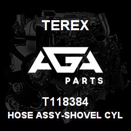 T118384 Terex HOSE ASSY-SHOVEL CYL ROD END LOADER VALVE TO RIB TUBE | AGA Parts