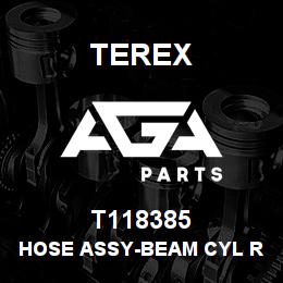 T118385 Terex HOSE ASSY-BEAM CYL ROD END LOADER VALVE TO RIB TUBE | AGA Parts