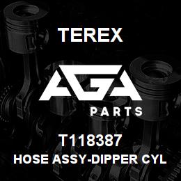 T118387 Terex HOSE ASSY-DIPPER CYL HEAD END-B.PLATE TO VALVE | AGA Parts