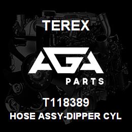 T118389 Terex HOSE ASSY-DIPPER CYL ROD END-B.PLATE TO VALVE | AGA Parts