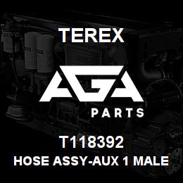 T118392 Terex HOSE ASSY-AUX 1 MALE-B.PLATE TO VALVE | AGA Parts