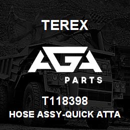 T118398 Terex HOSE ASSY-QUICK ATTACH-B.PLATE TO B.PLATE | AGA Parts