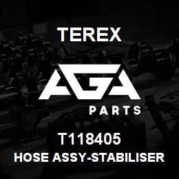 T118405 Terex HOSE ASSY-STABILISER (SP2) LOWER PORT TO NEARSIDE LOV REAR | AGA Parts