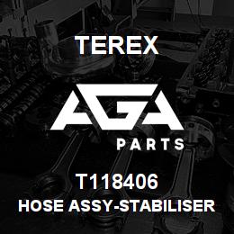 T118406 Terex HOSE ASSY-STABILISER (SP1) UPPER PORT TO OFFSIDE LOV REAR | AGA Parts
