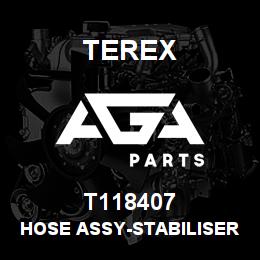 T118407 Terex HOSE ASSY-STABILISER (SP2) UPPER PORT TO NEARSIDE LOV FRONT | AGA Parts