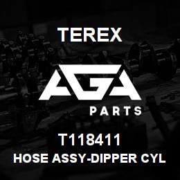 T118411 Terex HOSE ASSY-DIPPER CYL HEAD END-B.PLATE TO VALVE | AGA Parts