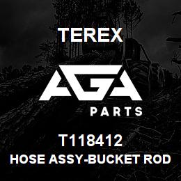 T118412 Terex HOSE ASSY-BUCKET ROD END-B.PLATE TO VALVE | AGA Parts