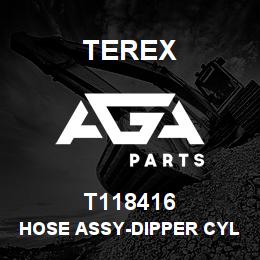 T118416 Terex HOSE ASSY-DIPPER CYL HEAD END-B.PLATE TO CYL | AGA Parts