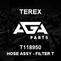 T118950 Terex HOSE ASSY - FILTER TO COOLER | AGA Parts