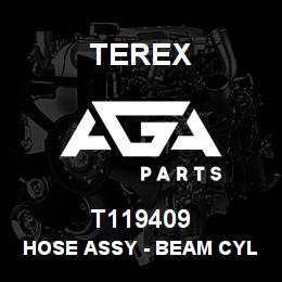 T119409 Terex HOSE ASSY - BEAM CYL HEAD END LOADER VALVE TO RIB TUBE | AGA Parts