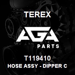 T119410 Terex HOSE ASSY - DIPPER CYL ROD END - B.PLATE TO CYL | AGA Parts