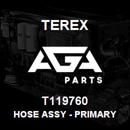 T119760 Terex HOSE ASSY - PRIMARY FILTER OUT, SECONDARY IN | AGA Parts
