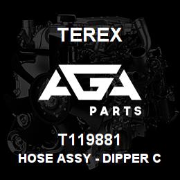 T119881 Terex HOSE ASSY - DIPPER CYL HEAD END - B.PLATE TO CYL | AGA Parts
