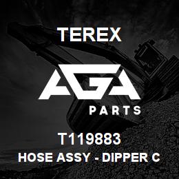 T119883 Terex HOSE ASSY - DIPPER CYL PILOT - CYL HEAD TO VALVE | AGA Parts