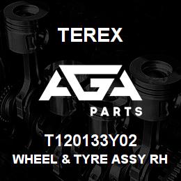 T120133Y02 Terex WHEEL & TYRE ASSY RH - DW16L X 26 - MICHELIN 480/80-26 POWER CL - H200 - YELLOW | AGA Parts