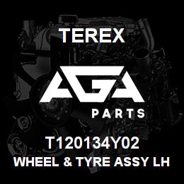 T120134Y02 Terex WHEEL & TYRE ASSY LH - DW16L X 26 - MICHELIN 480/80-26 POWER CL - H200 - YELLOW | AGA Parts