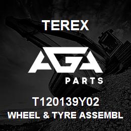 T120139Y02 Terex WHEEL & TYRE ASSEMBLY RH - 13 X 20 - MICHELIN 400/70-20 POWER CL - YELLOW | AGA Parts