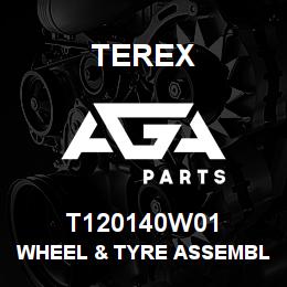 T120140W01 Terex WHEEL & TYRE ASSEMBLY LH - 13 X 20 - MICHELIN 400/70-20 POWER CL - WHITE | AGA Parts