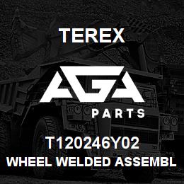 T120246Y02 Terex WHEEL WELDED ASSEMBLY - DW15L X 24 - 4WS - YELLOW | AGA Parts