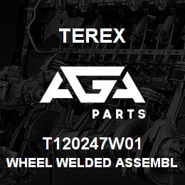 T120247W01 Terex WHEEL WELDED ASSEMBLY TW14L X 24 - 80S - WHITE | AGA Parts