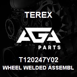 T120247Y02 Terex WHEEL WELDED ASSEMBLY TW14L X 24 - 80S - YELLOW | AGA Parts