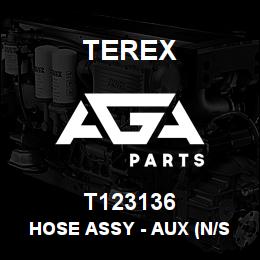 T123136 Terex HOSE ASSY - AUX (N/S) (JOINT TO CYLINDER) | AGA Parts
