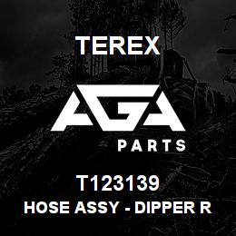T123139 Terex HOSE ASSY - DIPPER RE (JOINT TO CYLINDER) | AGA Parts