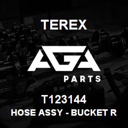 T123144 Terex HOSE ASSY - BUCKET RE (JOINT TO VALVE) | AGA Parts