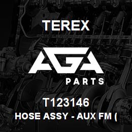T123146 Terex HOSE ASSY - AUX FM (N/S) (JOINT TO VALVE) | AGA Parts