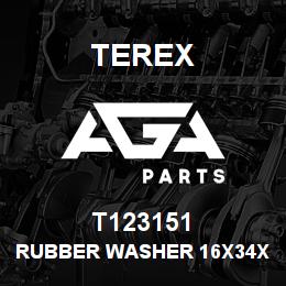 T123151 Terex RUBBER WASHER 16X34X3 | AGA Parts