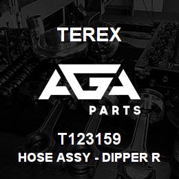 T123159 Terex HOSE ASSY - DIPPER RE (JOINT TO VALVE) | AGA Parts