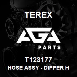 T123177 Terex HOSE ASSY - DIPPER HE (VALVE TO JOINT) | AGA Parts