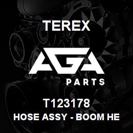 T123178 Terex HOSE ASSY - BOOM HE (VALVE TO JOINT) | AGA Parts