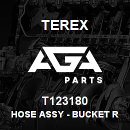 T123180 Terex HOSE ASSY - BUCKET RE (VALVE TO JOINT) | AGA Parts