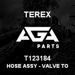 T123184 Terex HOSE ASSY - VALVE TO SWING EXTENDER RE | AGA Parts
