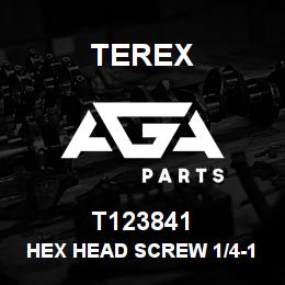 T123841 Terex HEX HEAD SCREW 1/4-14 X 3/4 | AGA Parts