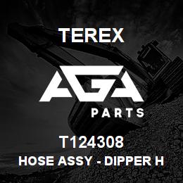 T124308 Terex HOSE ASSY - DIPPER HE (JOINT TO VALVE) | AGA Parts
