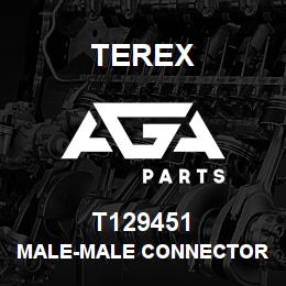 T129451 Terex MALE-MALE CONNECTOR 1/4BSP TO 7/16JIC | AGA Parts