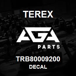 TRB80009200 Terex DECAL | AGA Parts