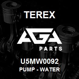 U5MW0092 Terex PUMP - WATER | AGA Parts
