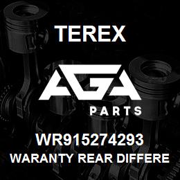 WR915274293 Terex WARANTY REAR DIFFERENTIAL | AGA Parts