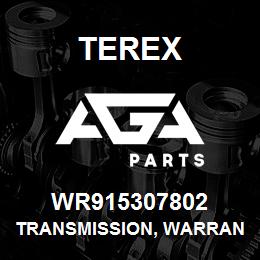 WR915307802 Terex TRANSMISSION, WARRANTY | AGA Parts
