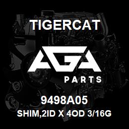 9498A05 Tigercat SHIM,2ID X 4OD 3/16GA ZINC | AGA Parts