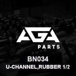 BN034 Tigercat U-CHANNEL,RUBBER 1/2 | AGA Parts