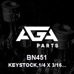 BN451 Tigercat KEYSTOCK,1/4 X 3/16 X 1/2 LNG | AGA Parts